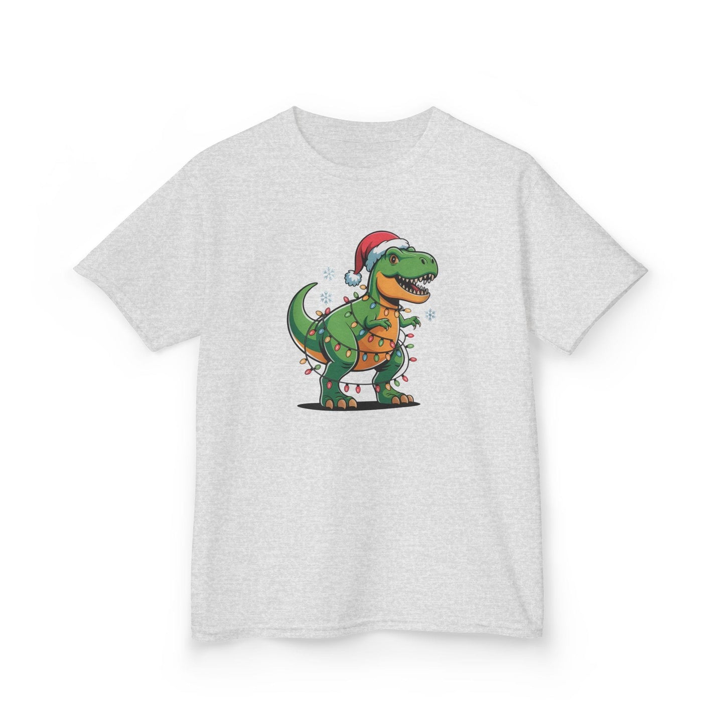 Christmas Dino Kids T-Shirt Ash / XS gift_idea unique_gift personalised_gift