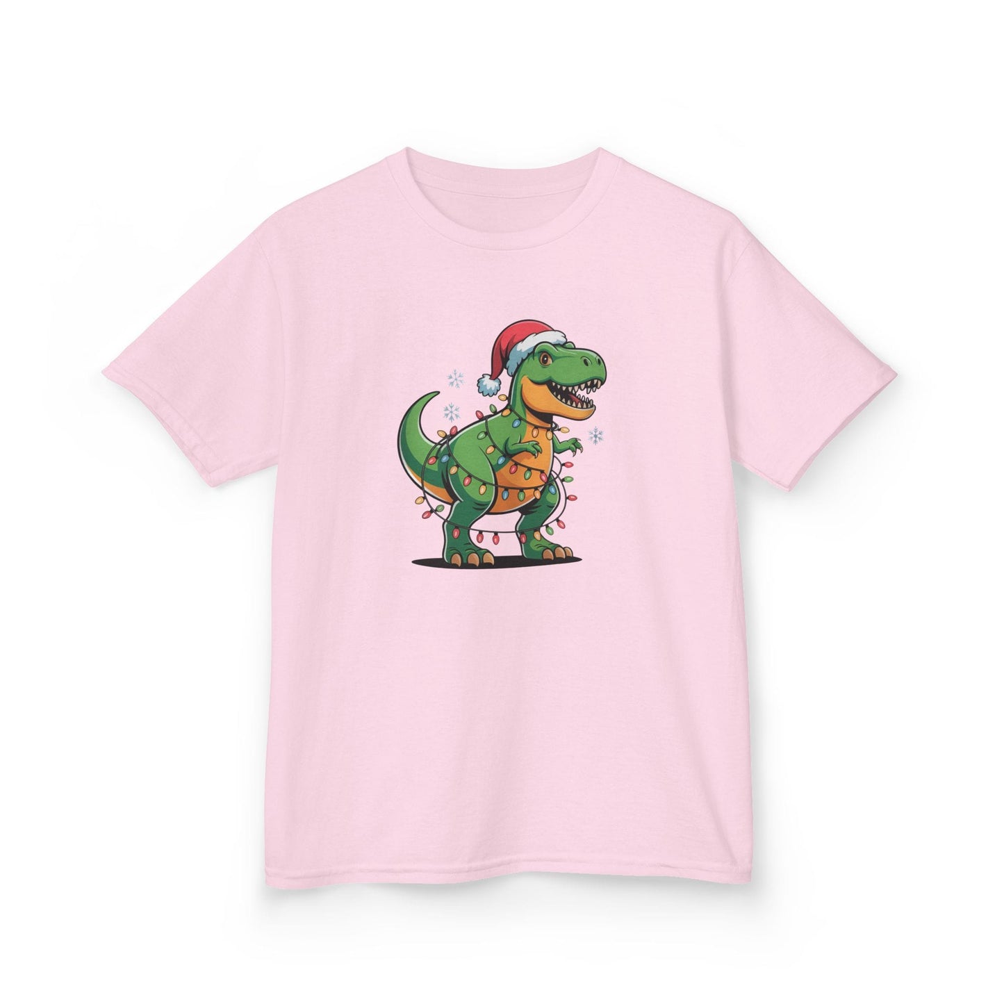 Christmas Dino Kids T-Shirt Light Pink / XS gift_idea unique_gift personalised_gift