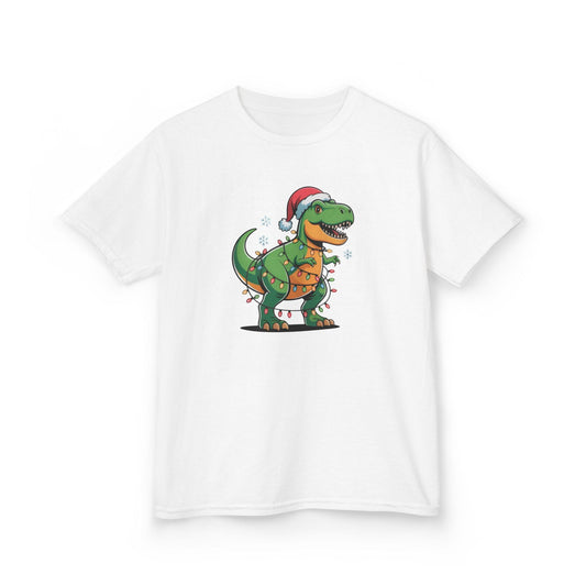 Christmas Dino Kids T-Shirt White / XS gift_idea unique_gift personalised_gift