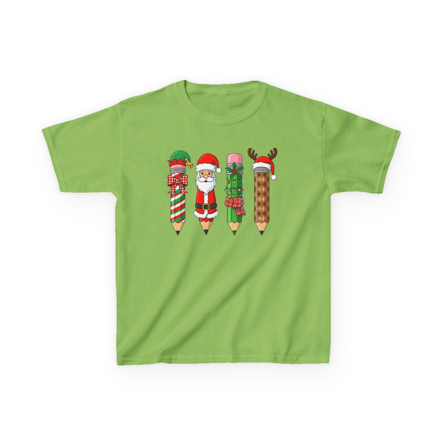 Christmas Pencil Kids T-Shirt Lime / XS gift_idea unique_gift personalised_gift