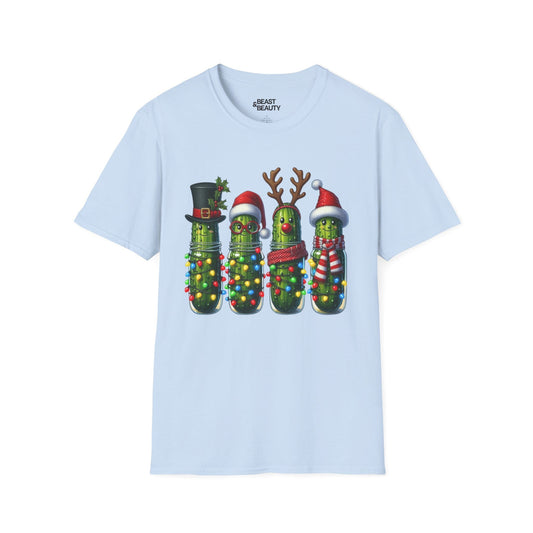 christmas pickle t-shirt light blue t-shirt uk Christmas gift idea