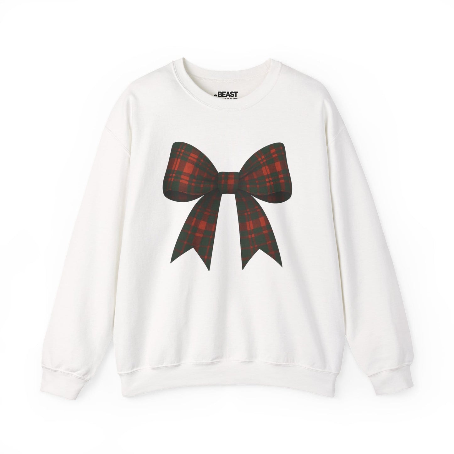 christmas tartan bow sweatshirt white sweatshirt uk Christmas gift idea