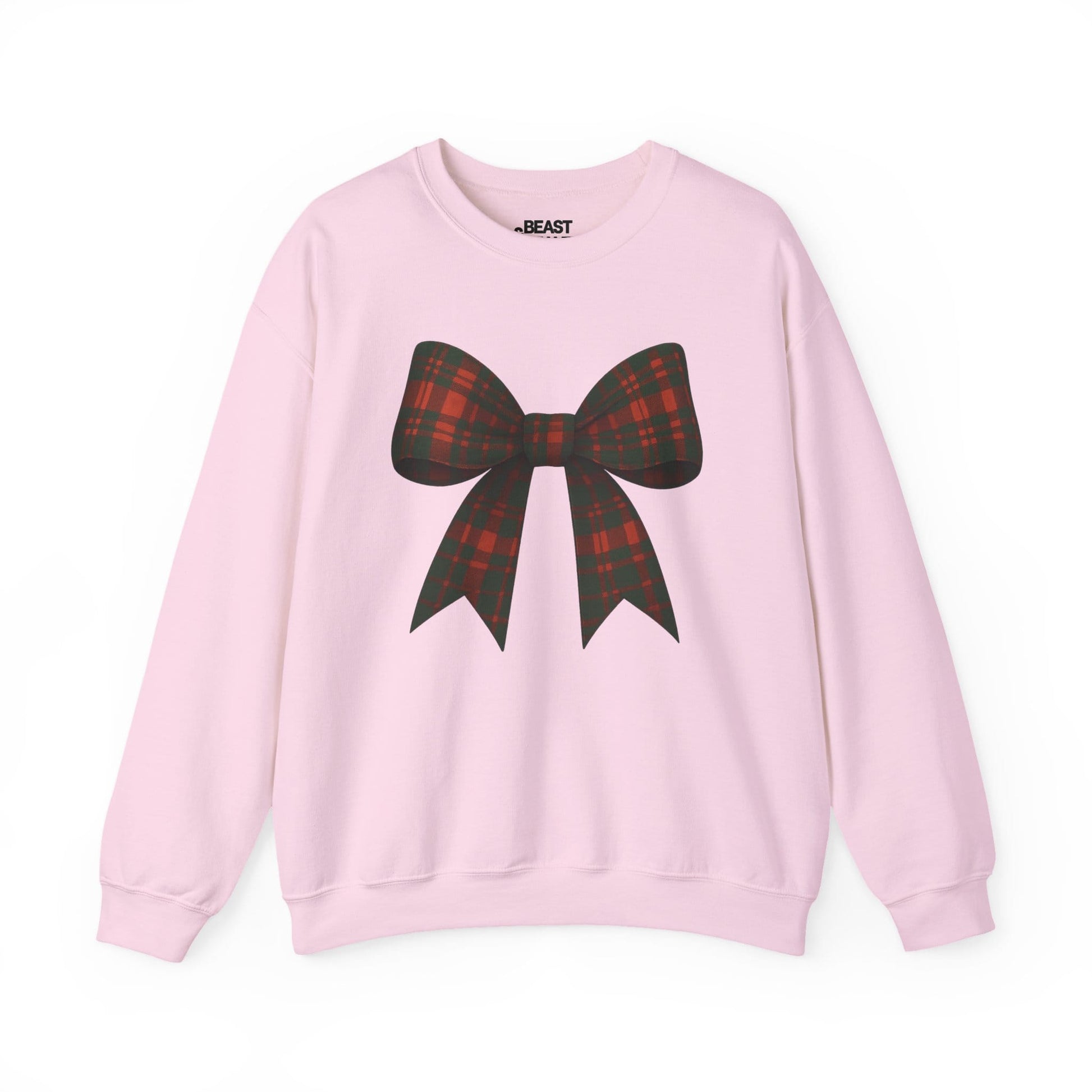 christmas tartan bow sweatshirt light pink sweatshirt uk Christmas gift idea