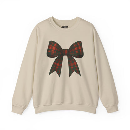 christmas tartan bow sweatshirt sand sweatshirt uk Christmas gift idea