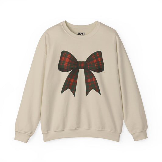 christmas tartan bow sweatshirt sand sweatshirt uk Christmas gift idea
