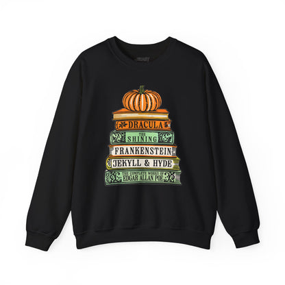 Classic Horror Books Halloween Sweatshirt Black / S gift_idea unique_gift personalised_gift