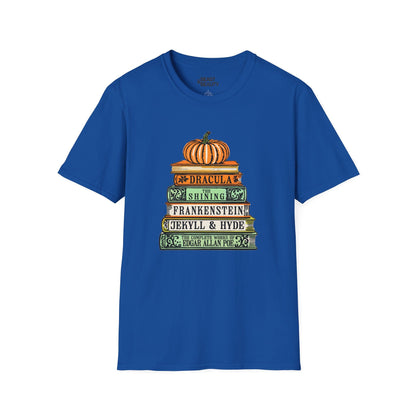 Classic Horror Books Halloween T-Shirt Royal / S gift_idea unique_gift personalised_gift