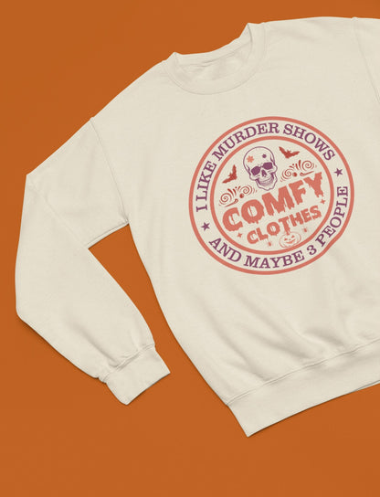 Comfy Halloween Funny T-Shirt/Sweatshirt Unisex - Beast & Beauty Clothing LTD - Halloween - Sand - Small - Sweatshirt