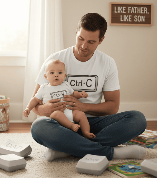 Copy & Paste Matching Dad and Baby Set – Ctrl+C Ctrl+V Shirt & Onsie gift_idea unique_gift personalised_gift