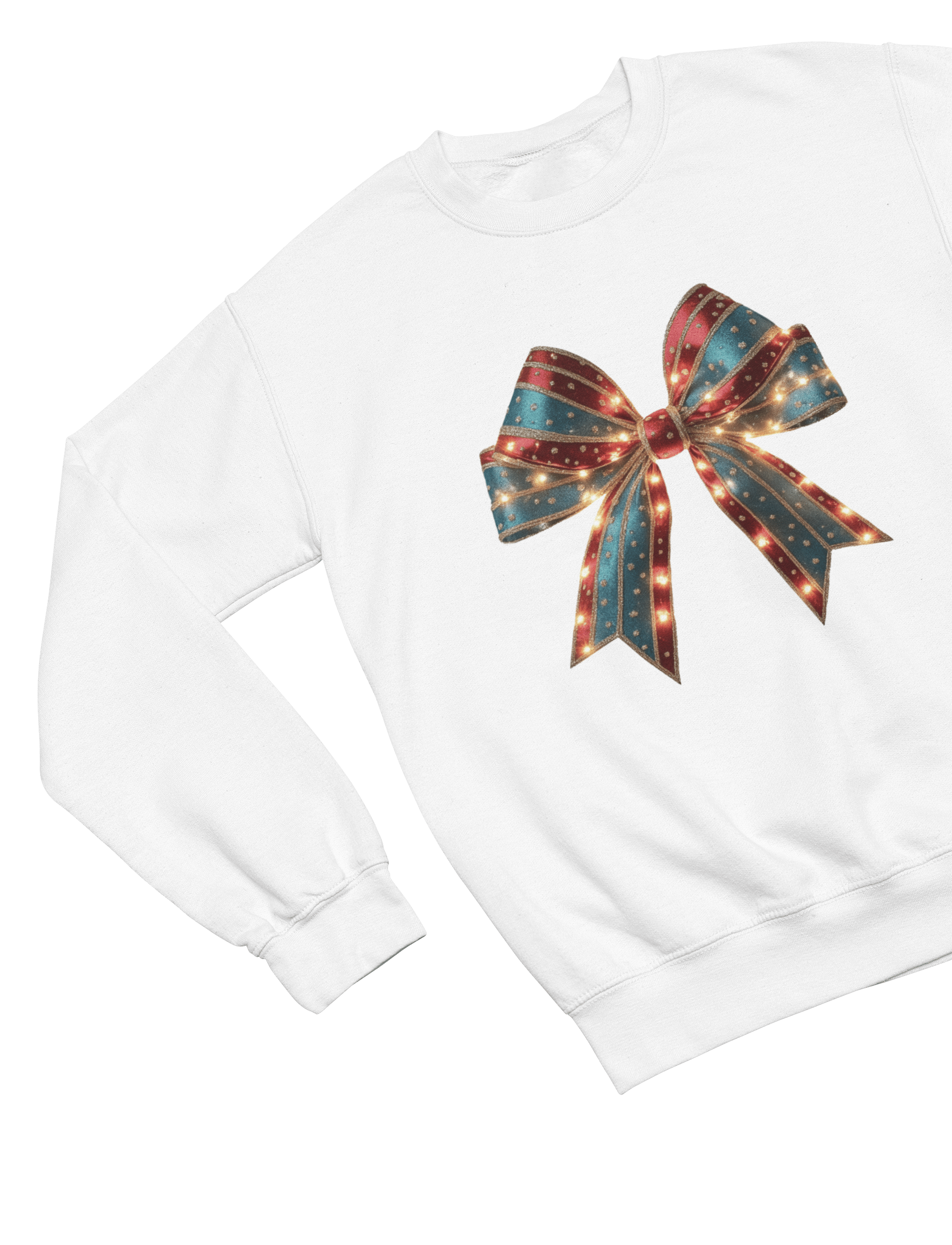Beast and Beauty Sweatshirt / 3XL (Adult) / White Coquette Christmas Bow Sweatshirt – Festive Girly Winter Jumper