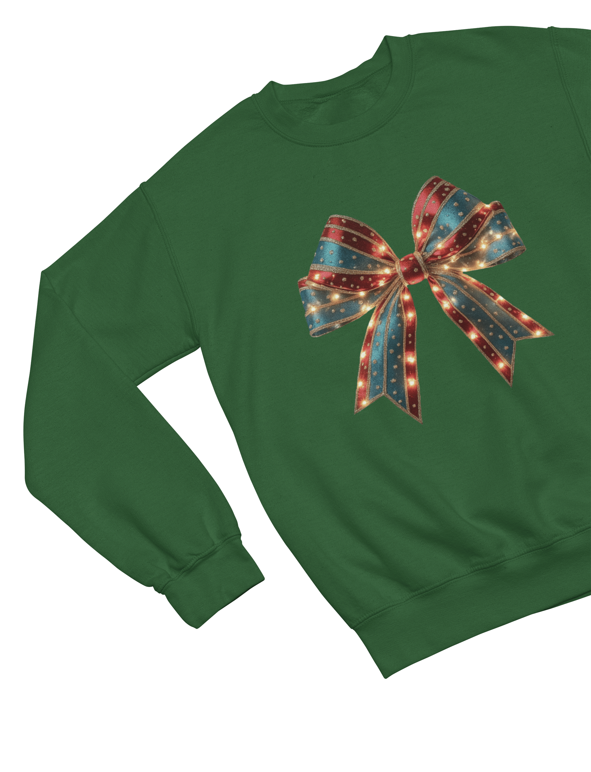 Beast and Beauty Sweatshirt / 3XL (Adult) / Green Coquette Christmas Bow Sweatshirt – Festive Girly Winter Jumper
