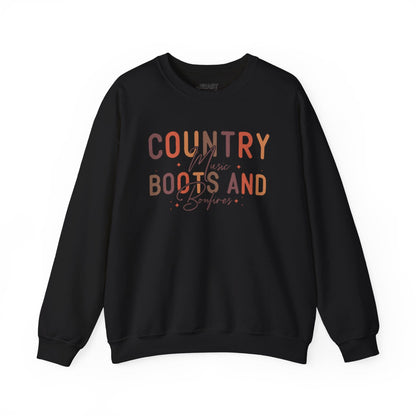 country boots and bonfires sweatshirt black sweatshirt uk gift gift idea