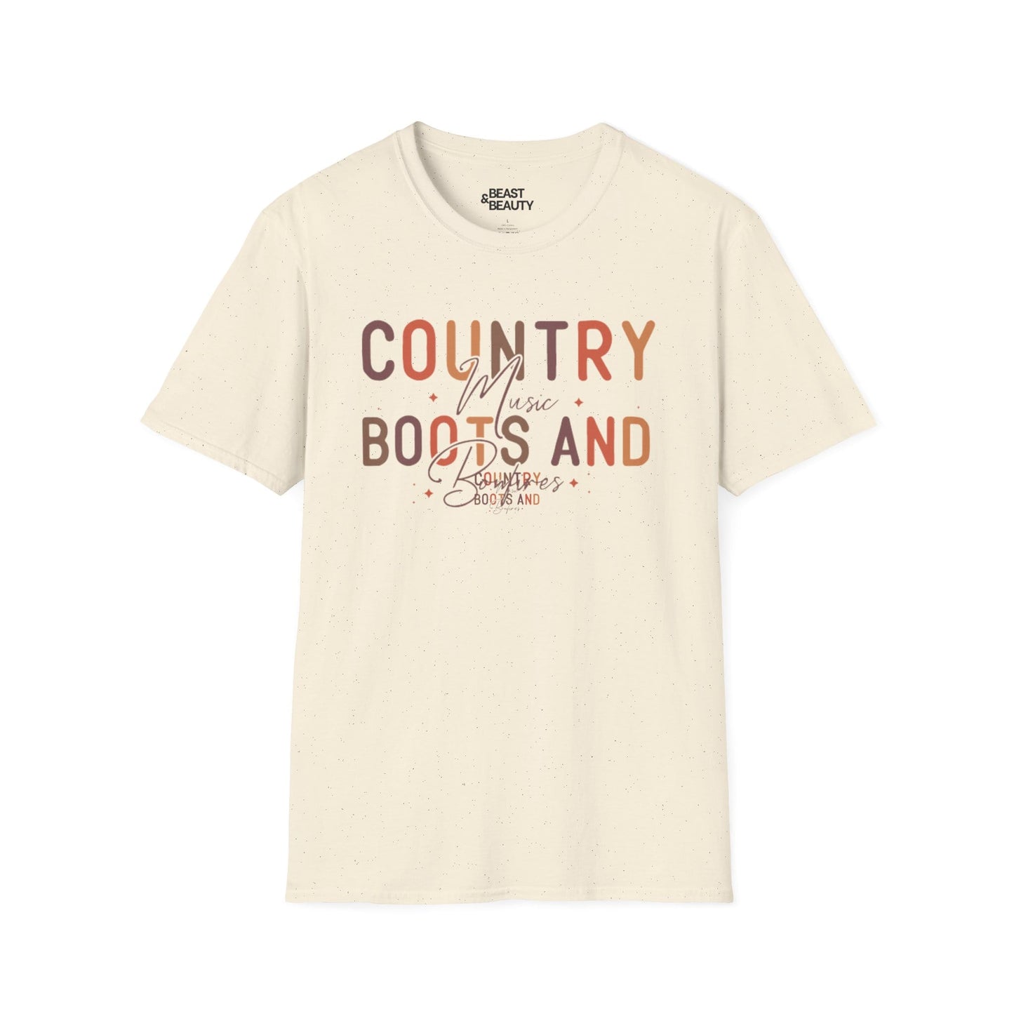 country music boots and bonfires t-shirt natural t-shirt uk music lover gift idea