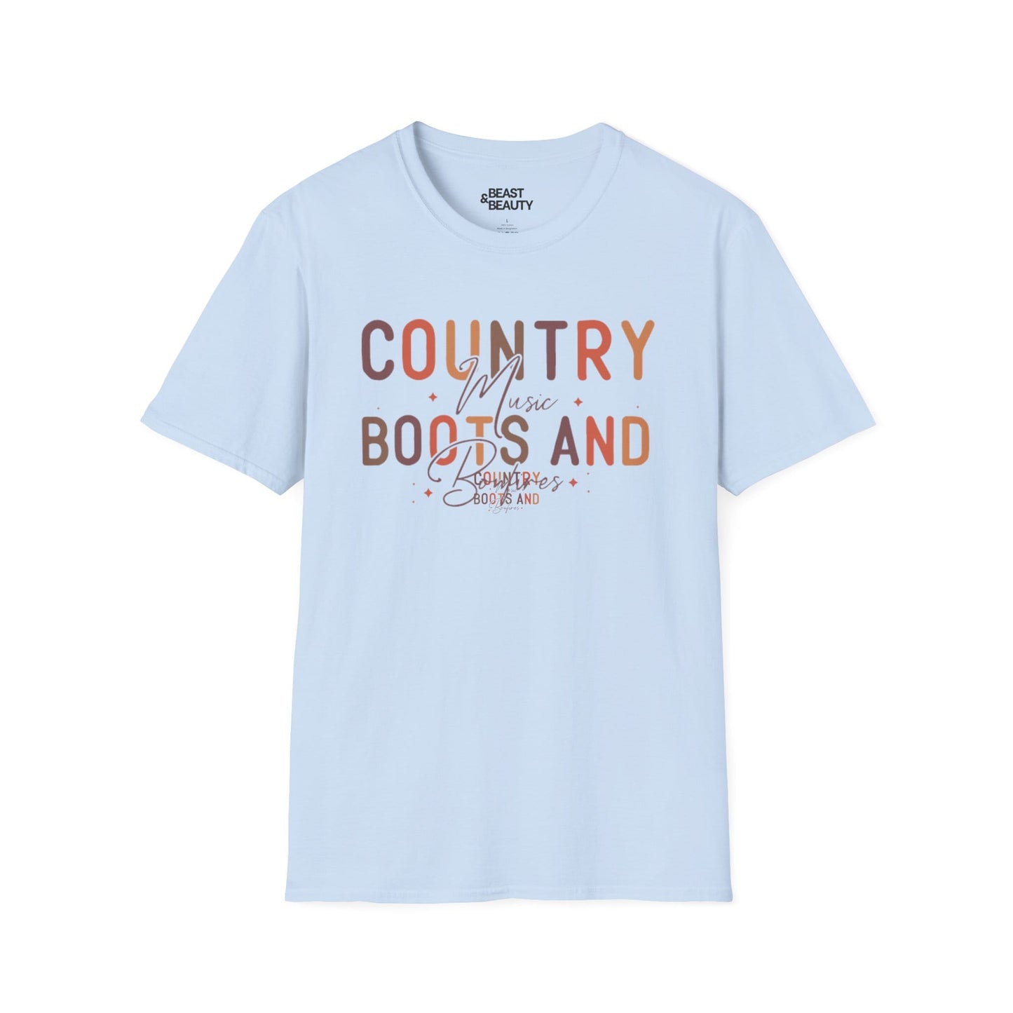 country music boots and bonfires t-shirt light blue t-shirt uk music lover gift idea