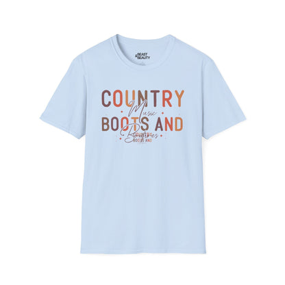 country music boots and bonfires t-shirt light blue t-shirt uk music lover gift idea