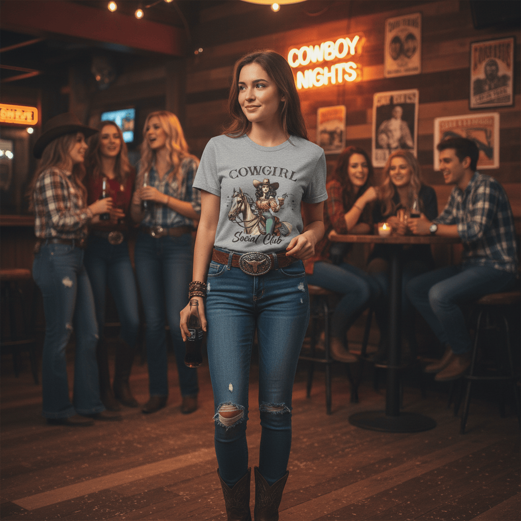 Cowgirl Social Club T-Shirt gift_idea unique_gift personalised_gift