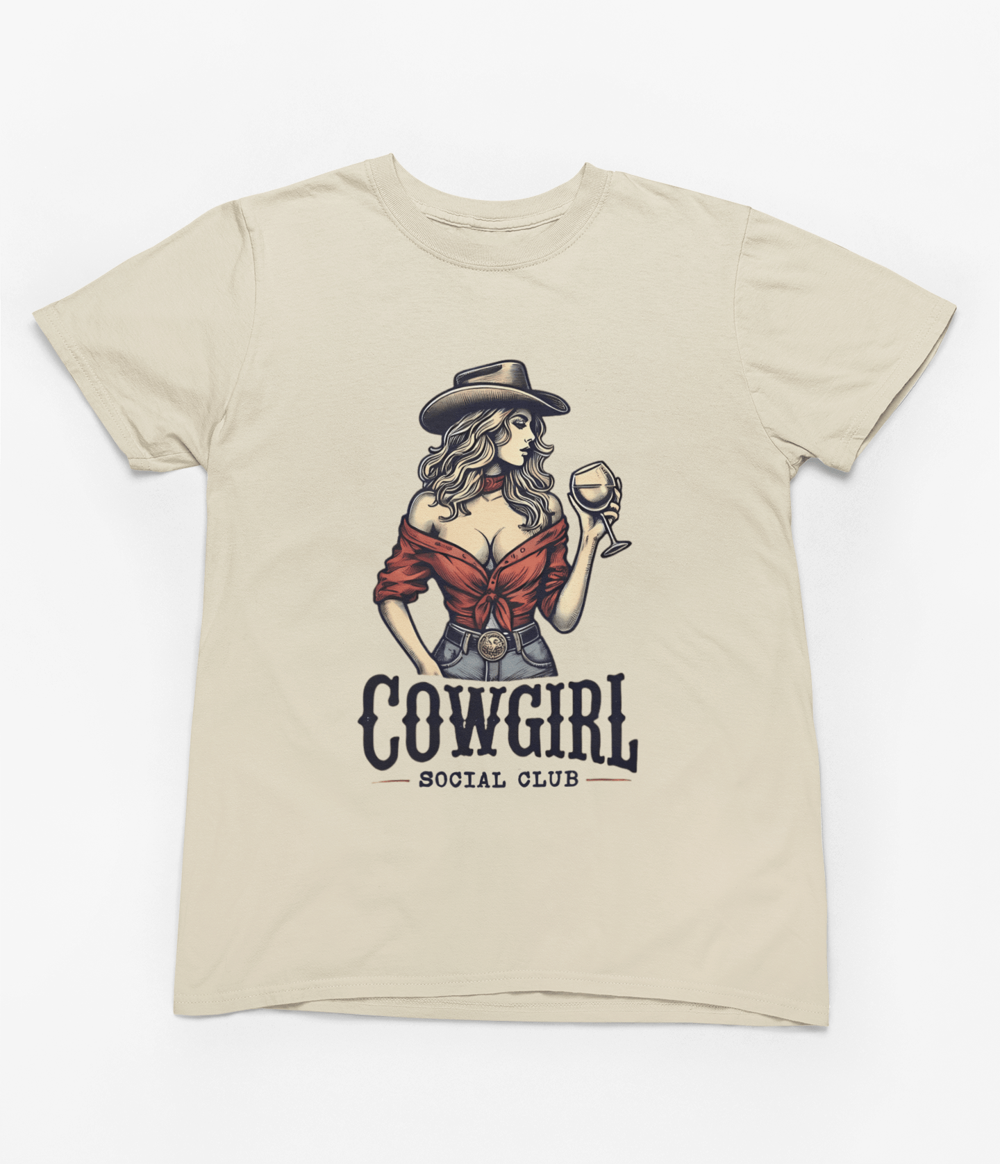Cowgirl - Social Club T-Shirt/Sweatshirt Small / Beige / T-Shirt gift_idea unique_gift personalised_gift