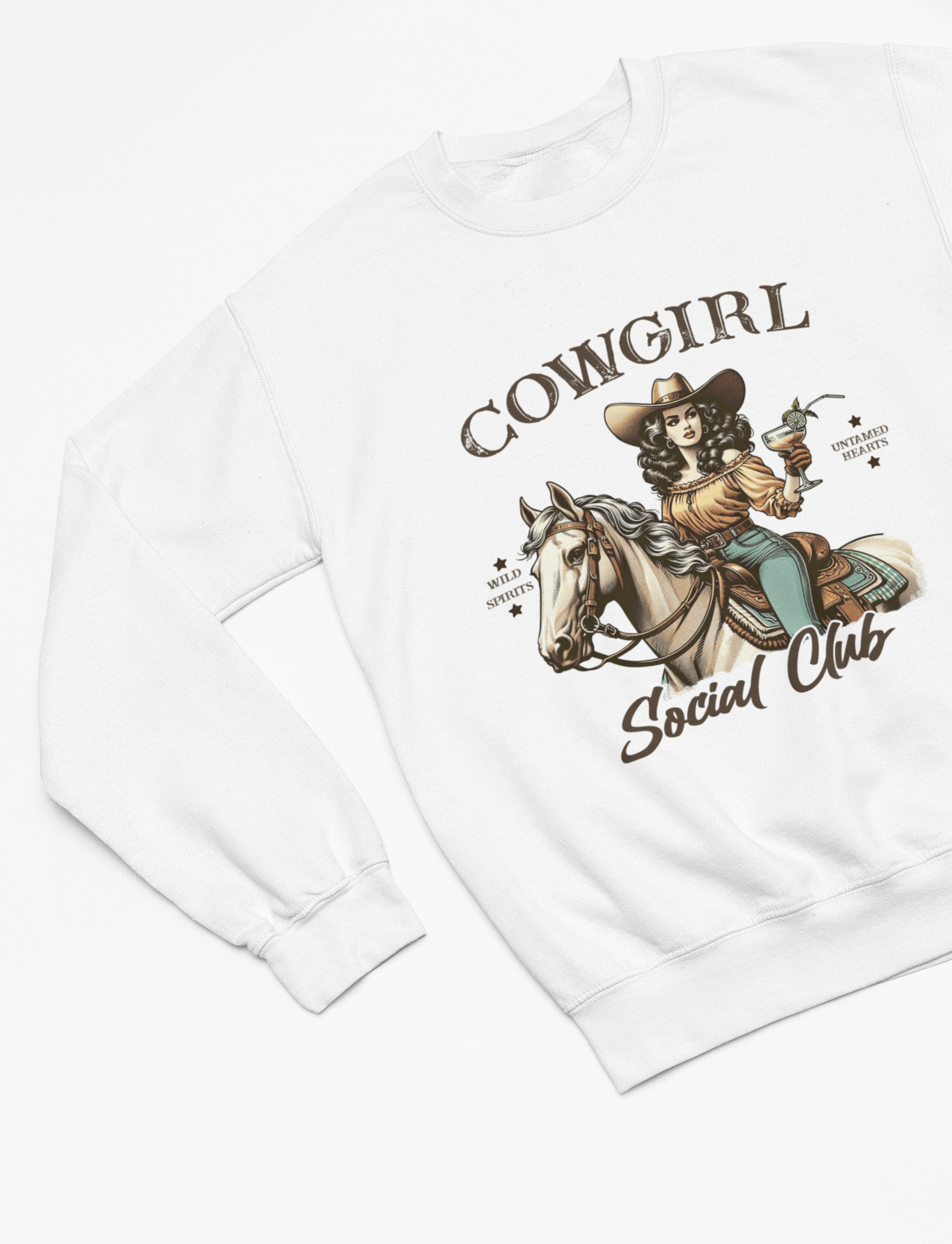Cowgirl Social Club T-Shirt/Sweatshirt Large / White / Sweatshirt gift_idea unique_gift personalised_gift