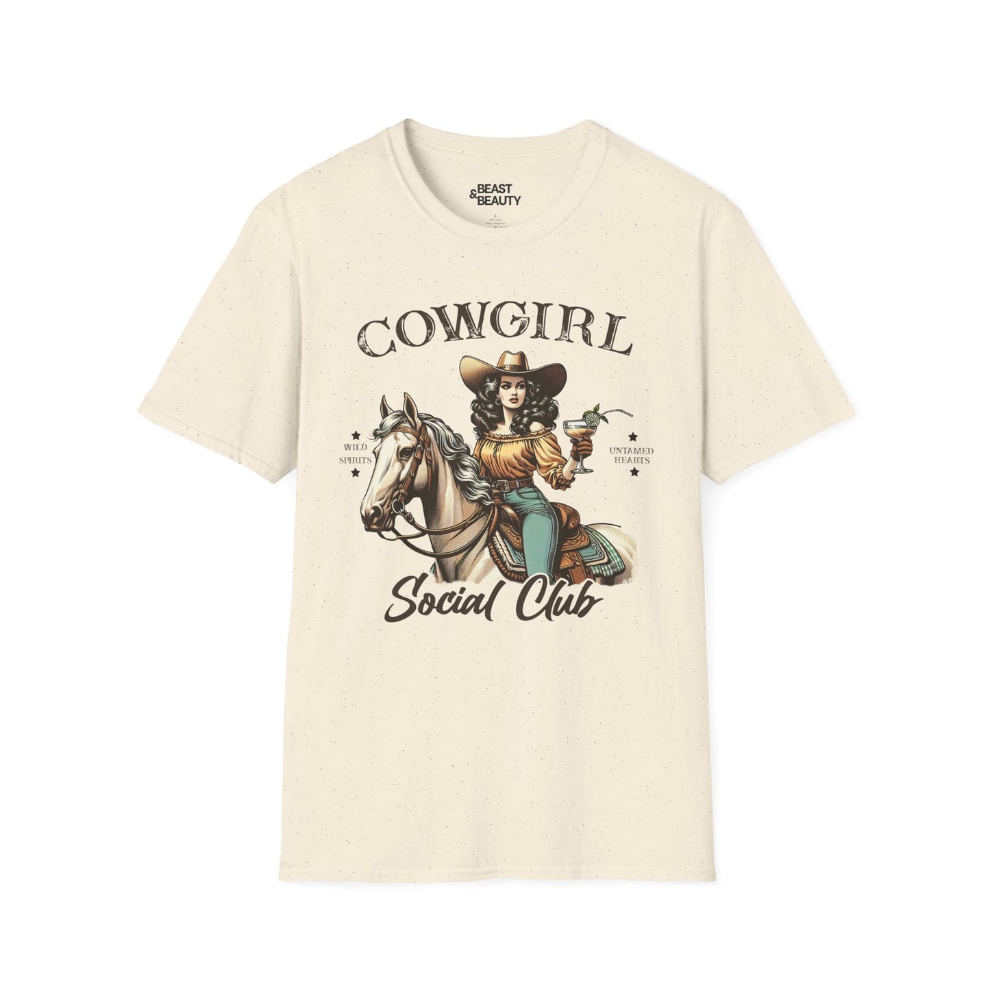 cowgirl social club t-shirt natural t-shirt uk cowgirl gift idea