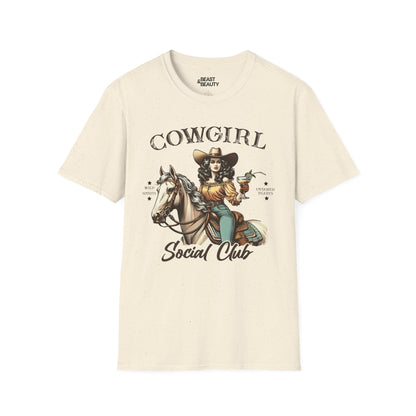 cowgirl social club t-shirt natural t-shirt uk cowgirl gift idea