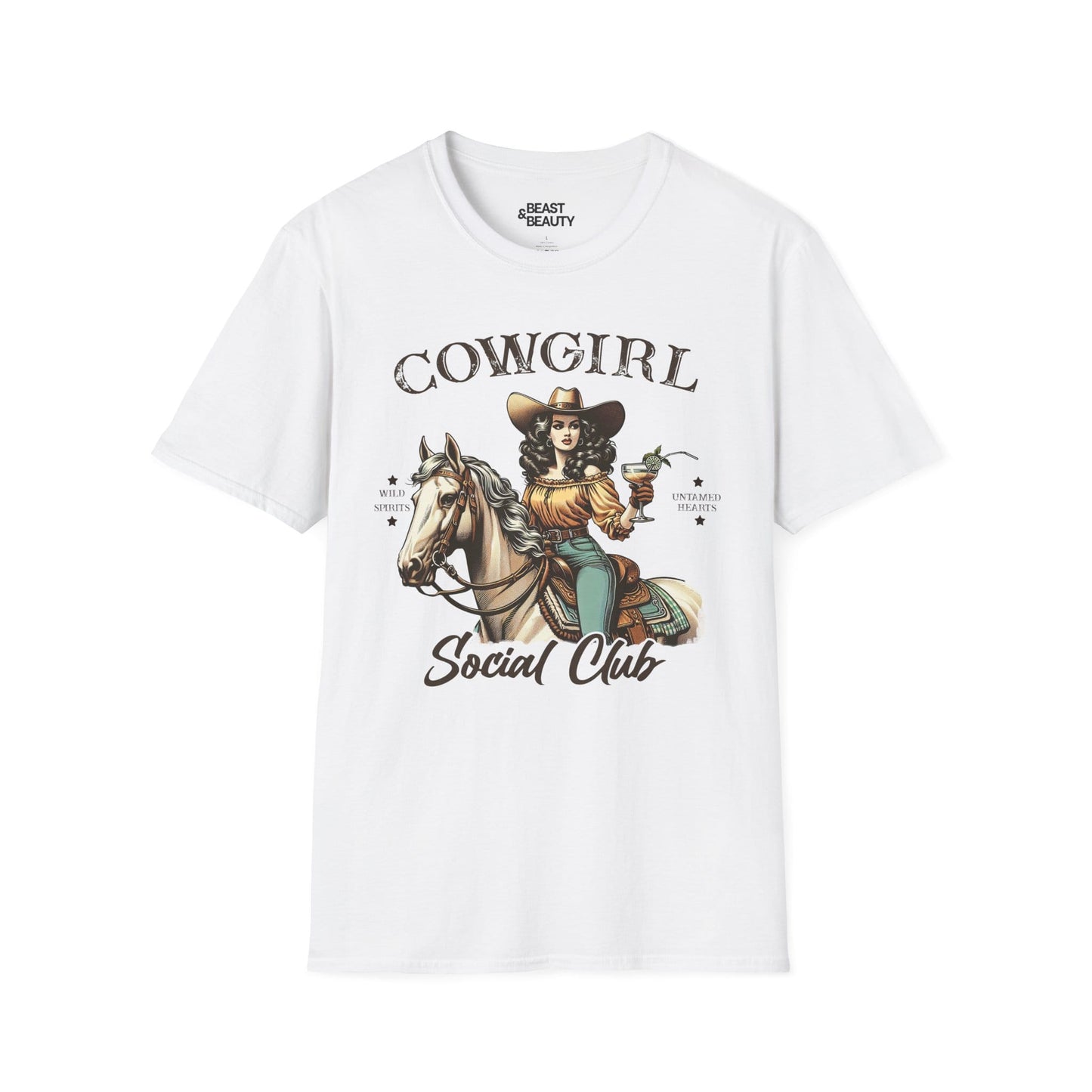 cowgirl social club t-shirt white t-shirt uk cowgirl gift idea