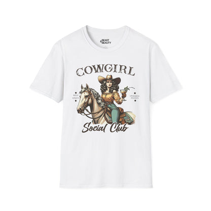 cowgirl social club t-shirt white t-shirt uk cowgirl gift idea