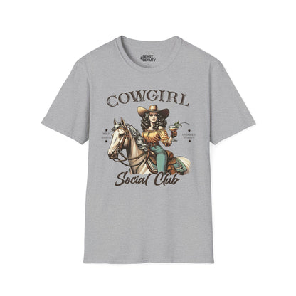 cowgirl social club t-shirt sport grey t-shirt uk cowgirl gift idea