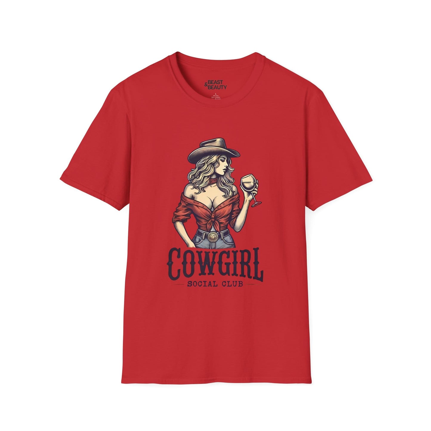 cowgirl social club vintage t-shirt red t-shirt uk cowgirl gift idea