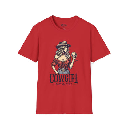 cowgirl social club vintage t-shirt red t-shirt uk cowgirl gift idea