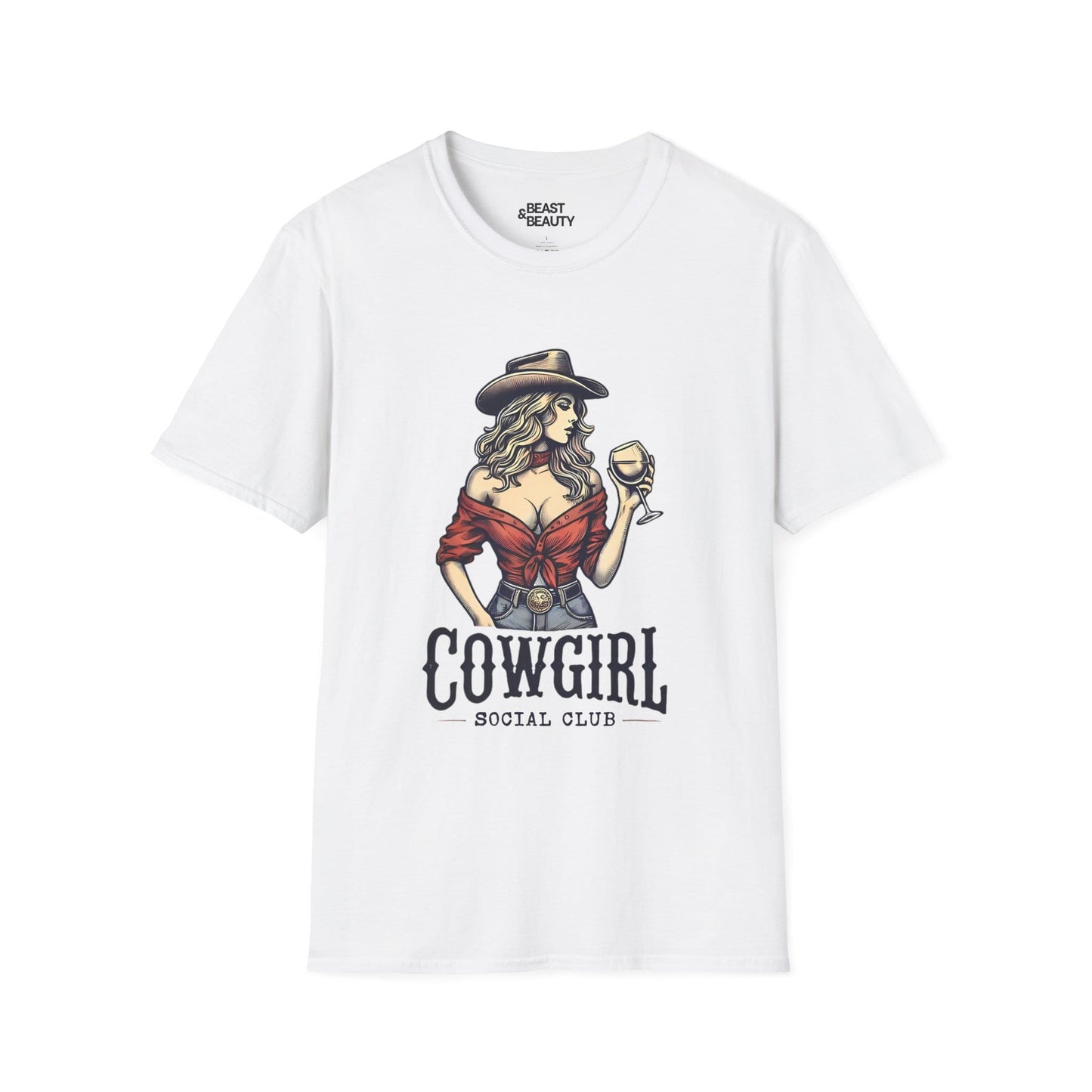 cowgirl social club vintage t-shirt white t-shirt uk cowgirl gift idea