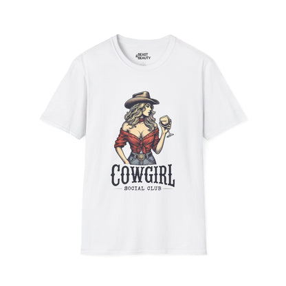 cowgirl social club vintage t-shirt white t-shirt uk cowgirl gift idea