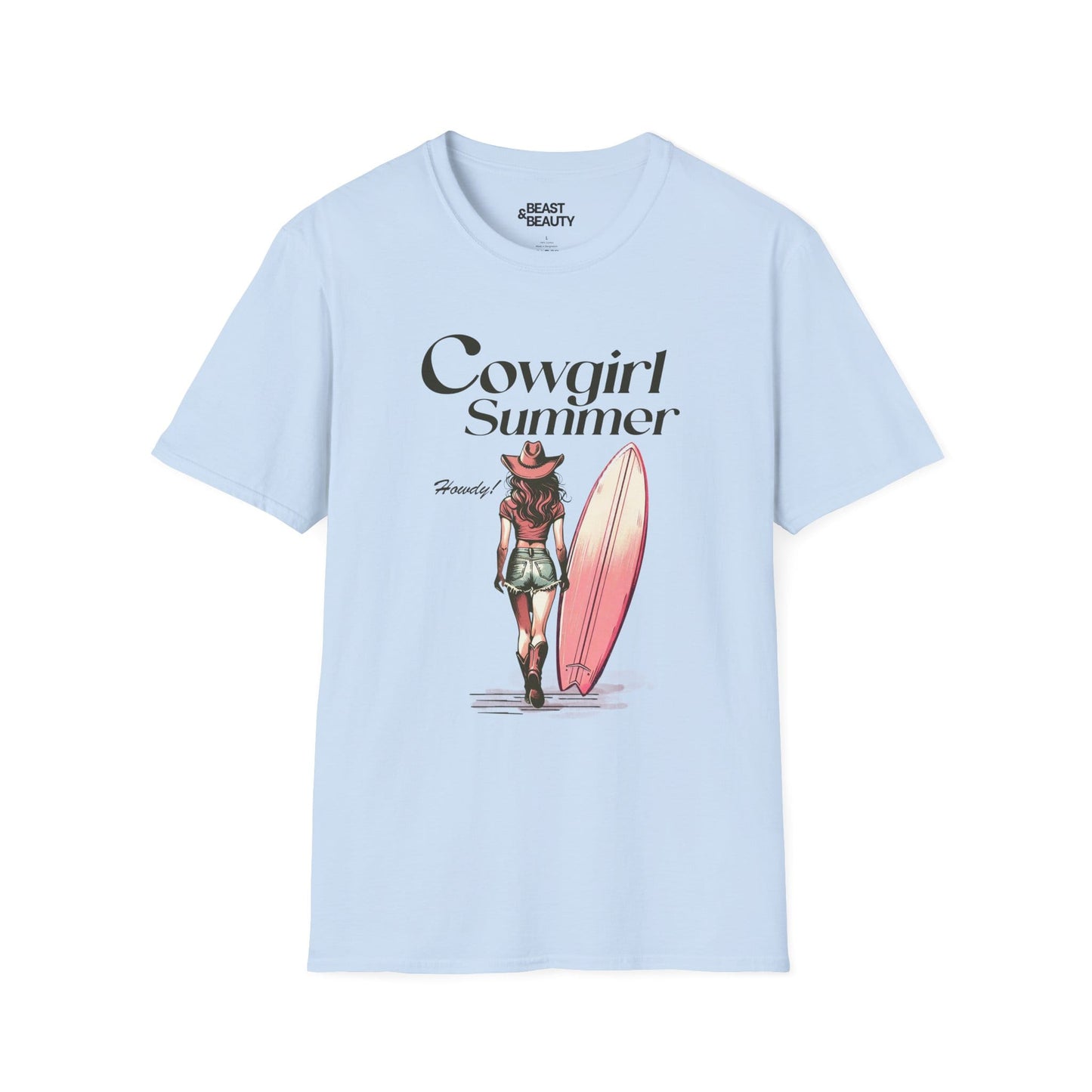 cowgirl summer t-shirt light blue t-shirt uk cowgirl gift idea