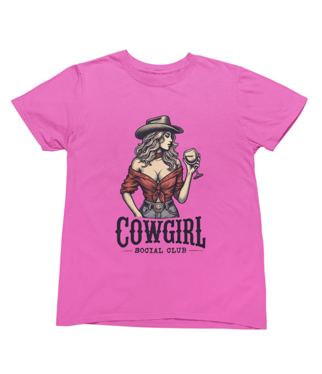 My Store Cowgirl T-Shirt Small / Pink / T-Shirt Cowgirl - Social Club T-Shirt/Sweatshirt
