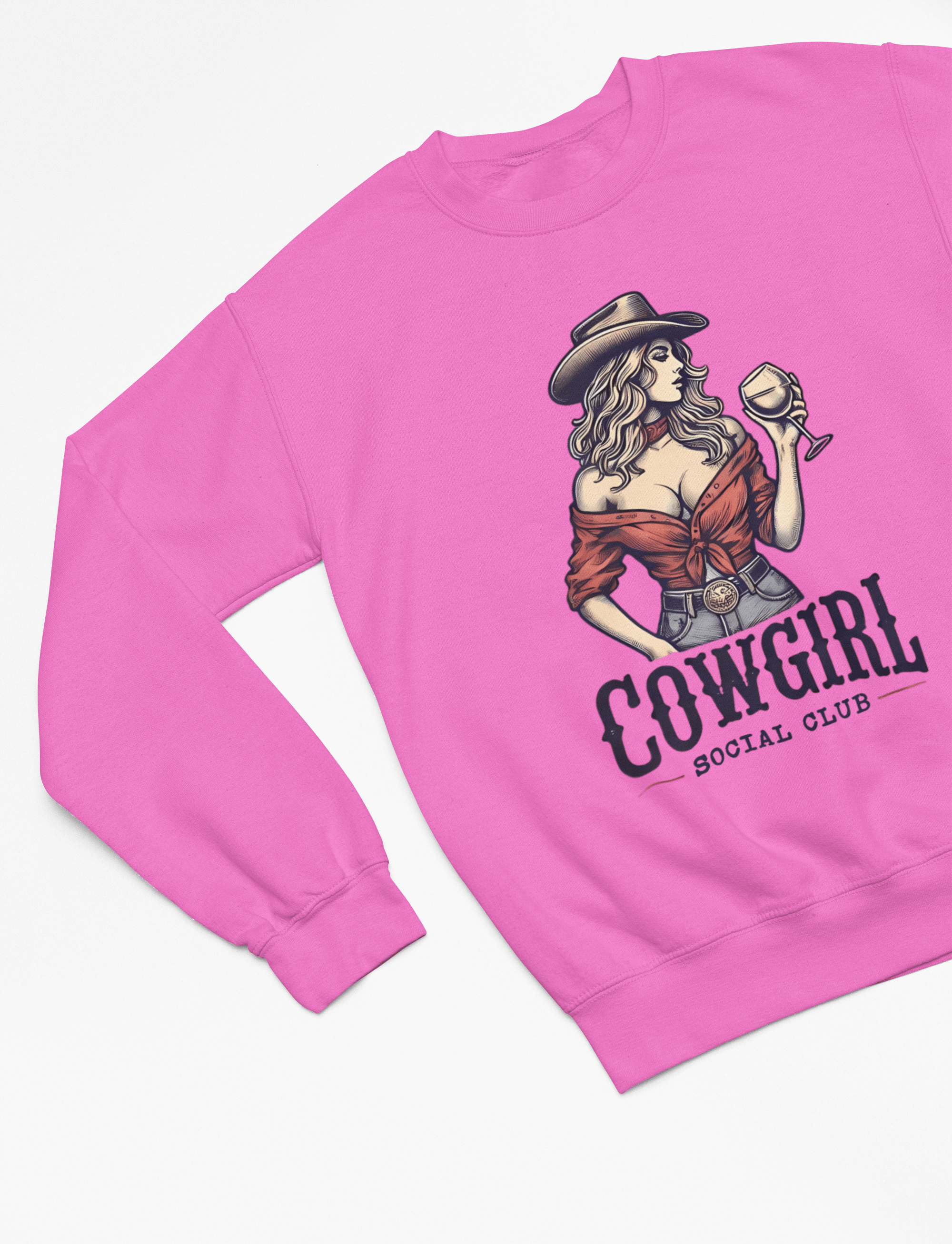 My Store Cowgirl T-Shirt Large / Pink / Sweatshirt Cowgirl - Social Club T-Shirt/Sweatshirt