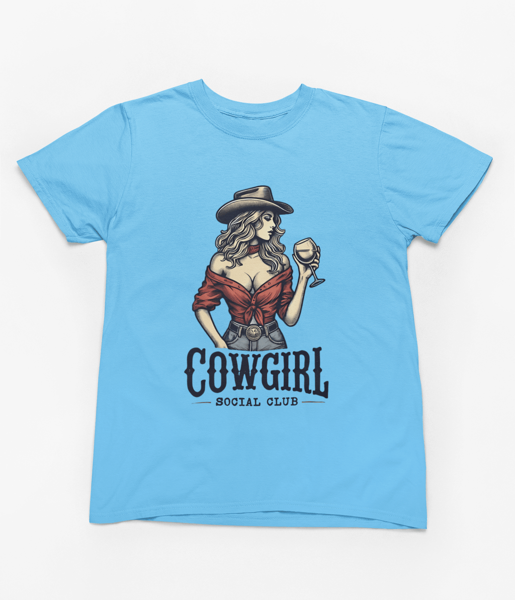 My Store Cowgirl T-Shirt Small / Blue / T-Shirt Cowgirl - Social Club T-Shirt/Sweatshirt