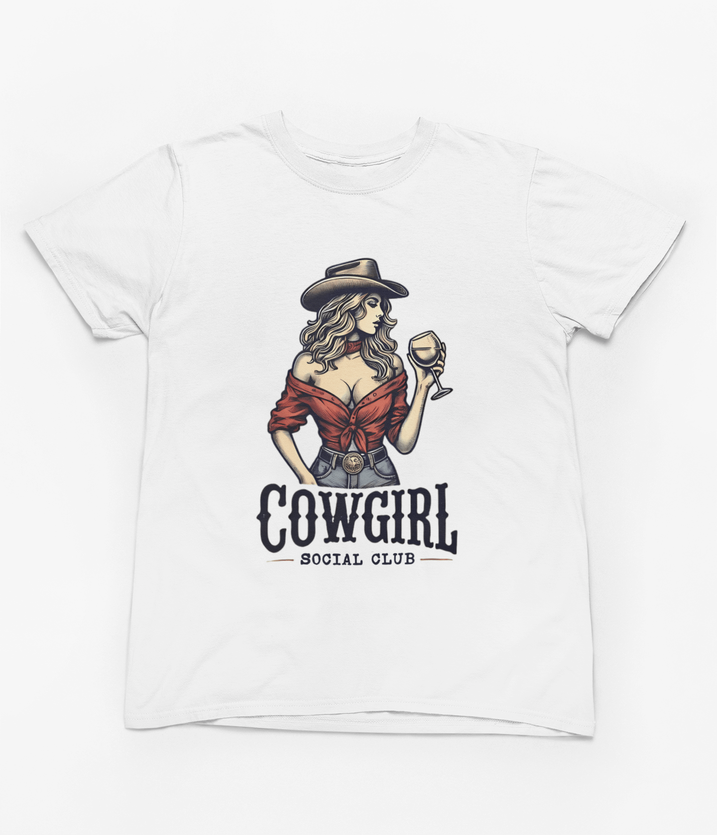 My Store Cowgirl T-Shirt Small / White / T-Shirt Cowgirl - Social Club T-Shirt/Sweatshirt