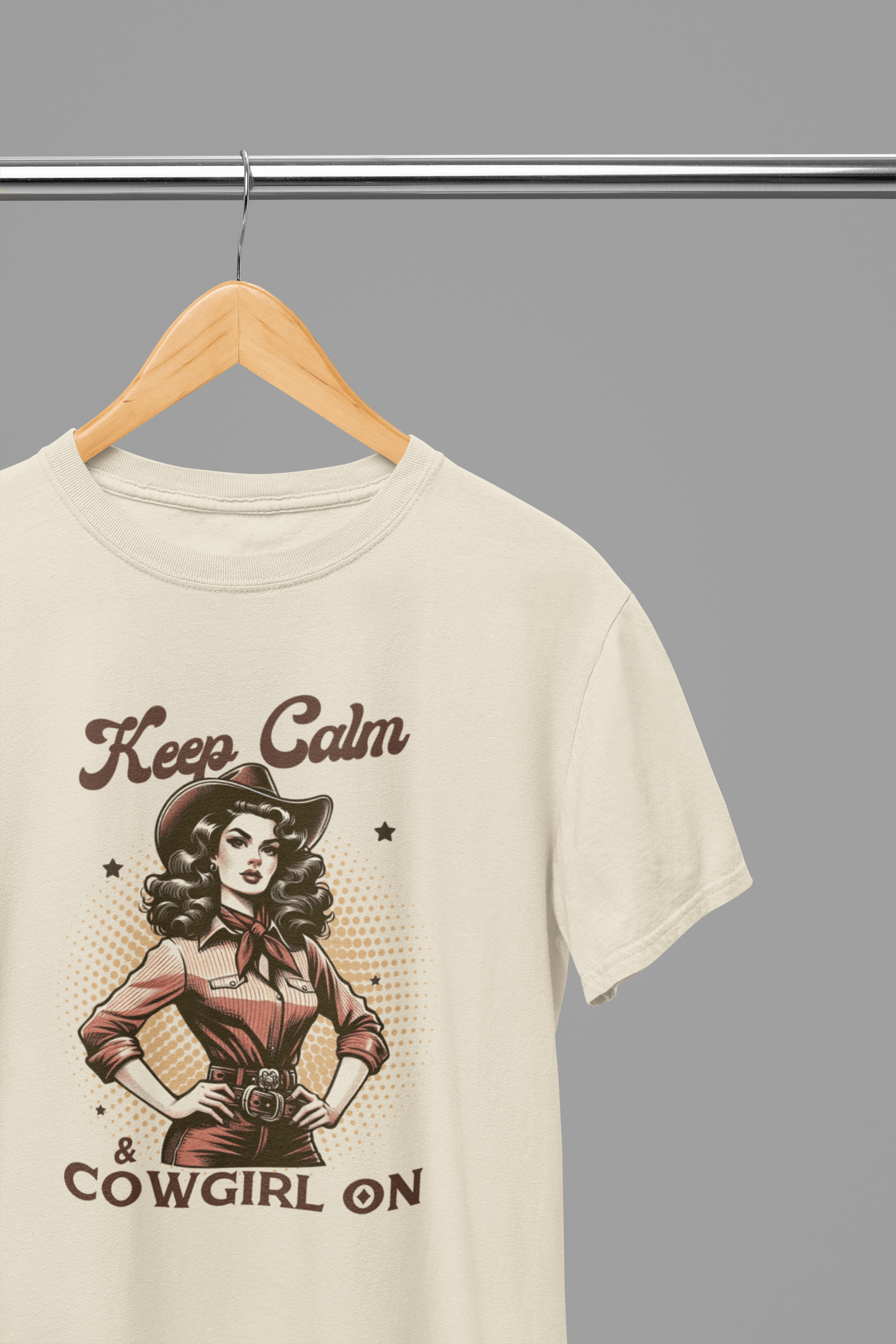 My Store Cowgirl T-Shirt T-Shirt / Small / Beige Keep Calm & Cowgirl On T-Shirt/Sweatshirt