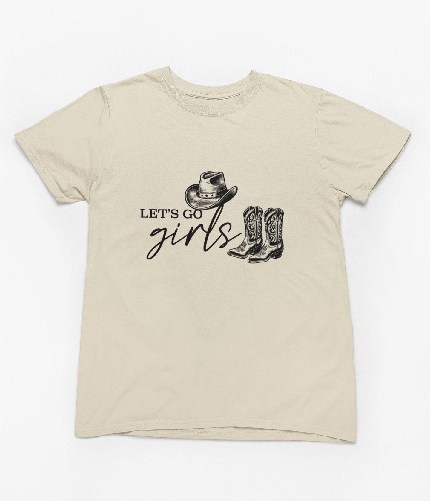 My Store Cowgirl T-Shirt T-Shirt / Small / Beige Let's Go Girls T-Shirt/Sweatshirt