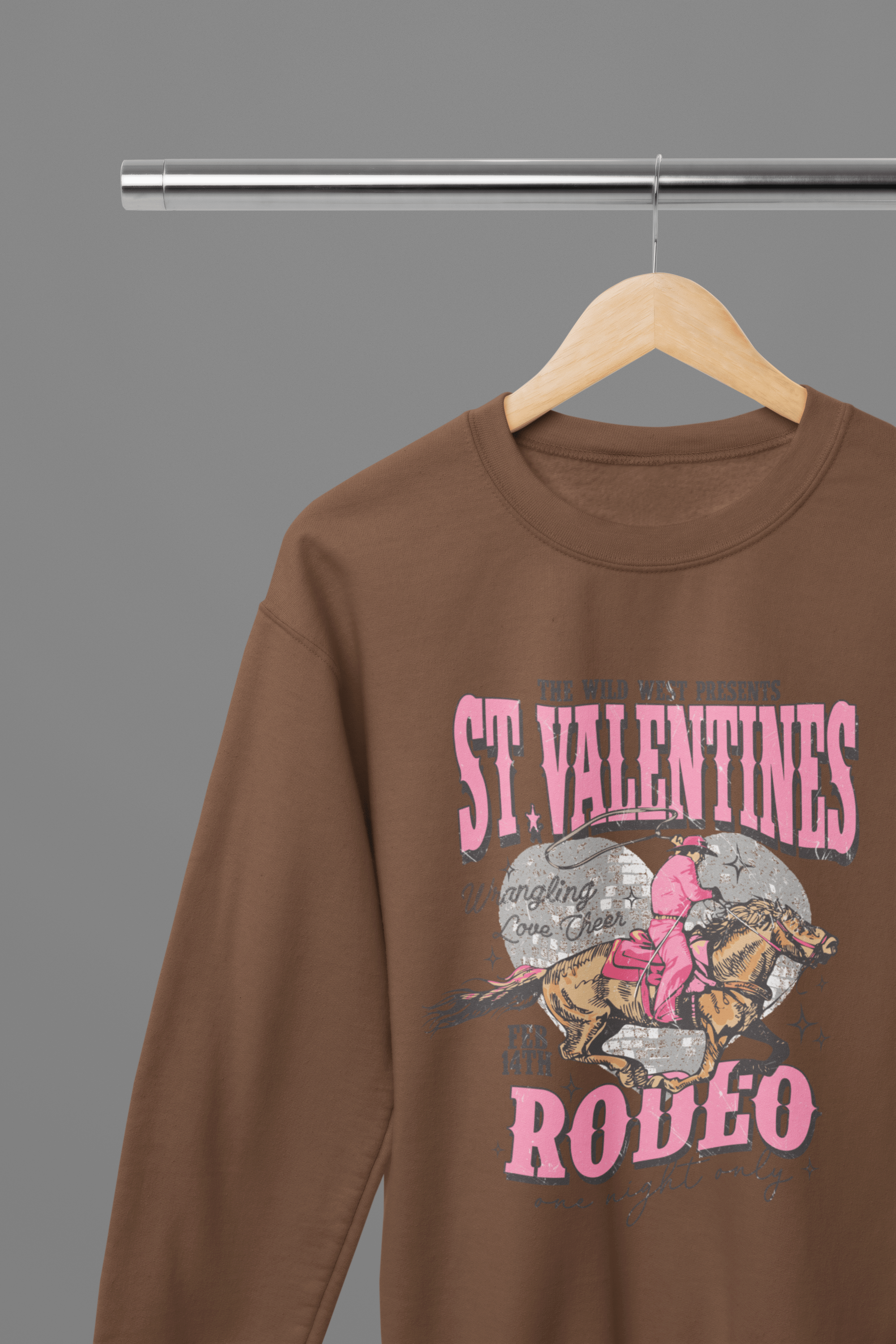 My Store Cowgirl T-Shirt Sweatshirt / Small / Brown St Valentines Rodeo T-Shirt/Sweatshirt