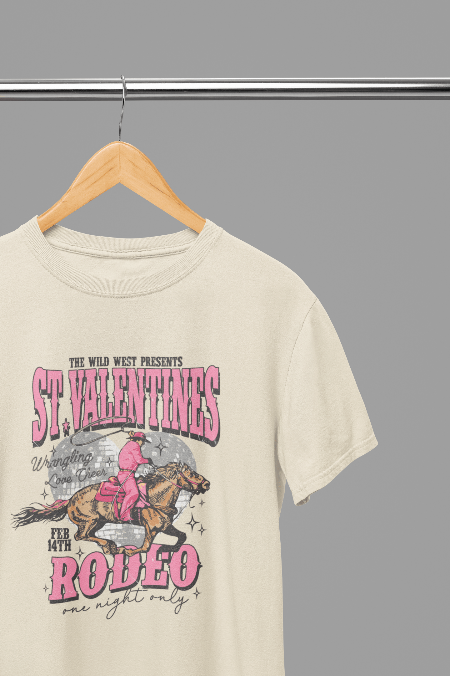 My Store Cowgirl T-Shirt T-Shirt / Small / Beige St Valentines Rodeo T-Shirt/Sweatshirt