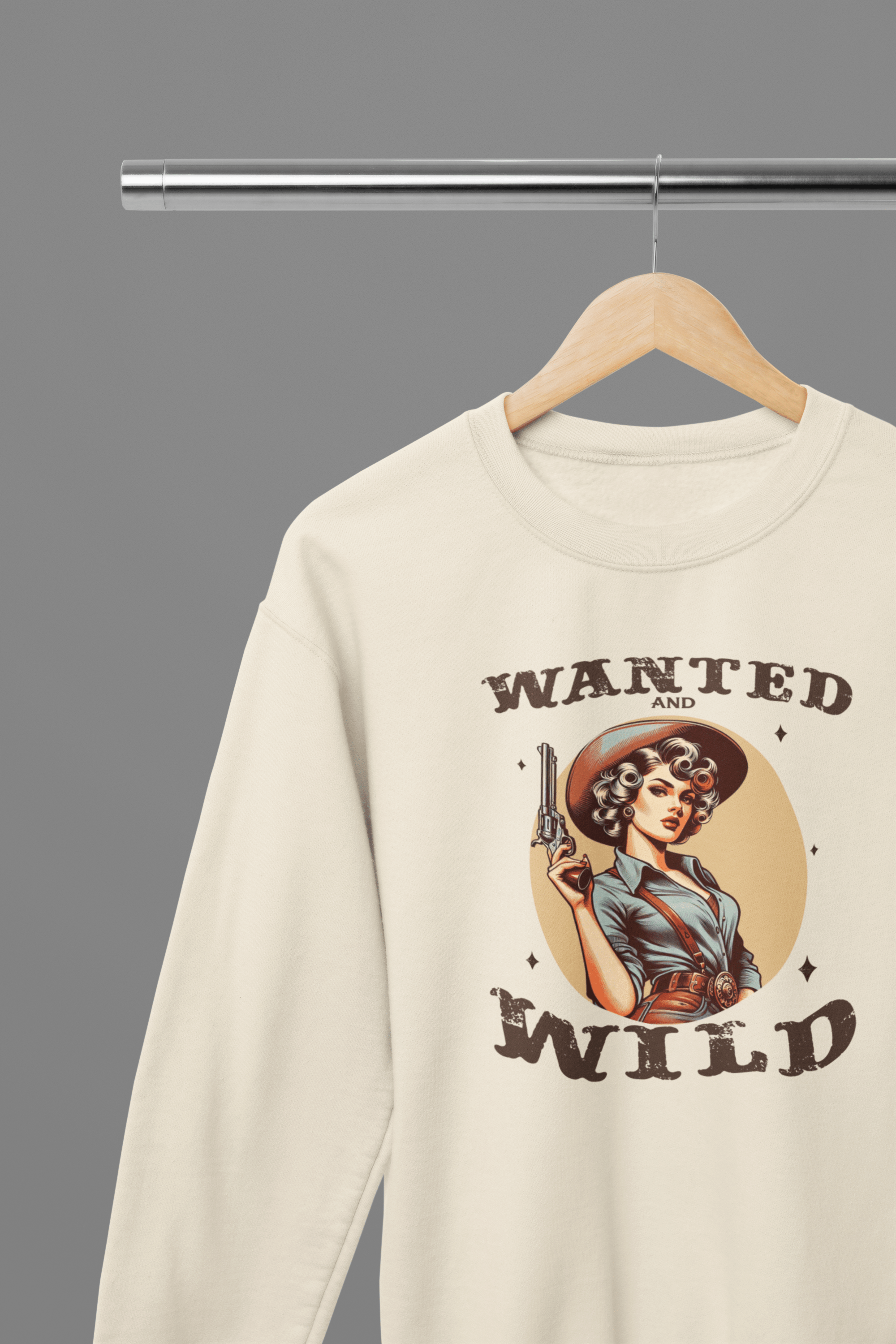 My Store Cowgirl T-Shirt Sweatshirt / Small / Beige Wanted & Wild T-Shirt/Sweatshirt