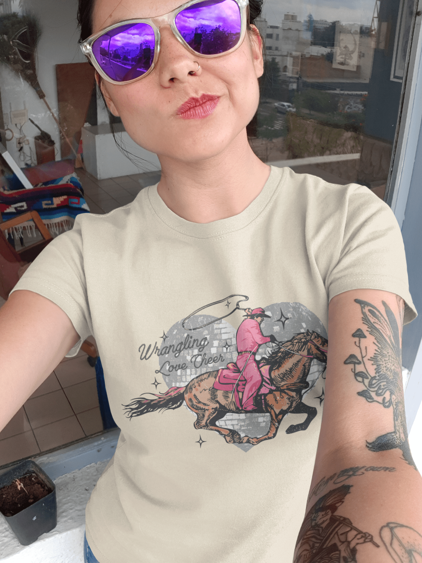 My Store Cowgirl T-Shirt Wrangling Love Cheer T-Shirt/Sweatshirt