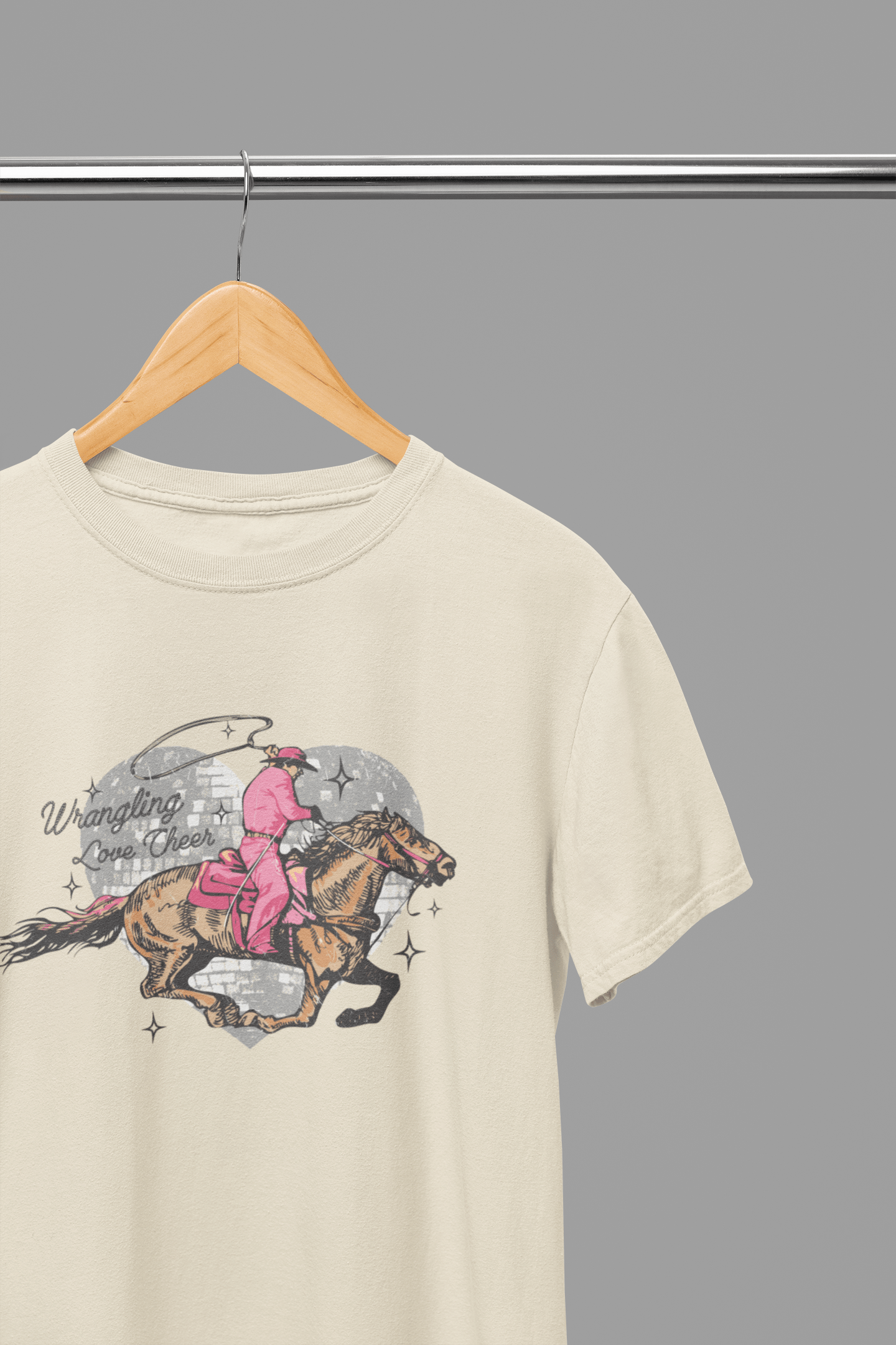 My Store Cowgirl T-Shirt T-Shirt / Small / Beige Wrangling Love Cheer T-Shirt/Sweatshirt