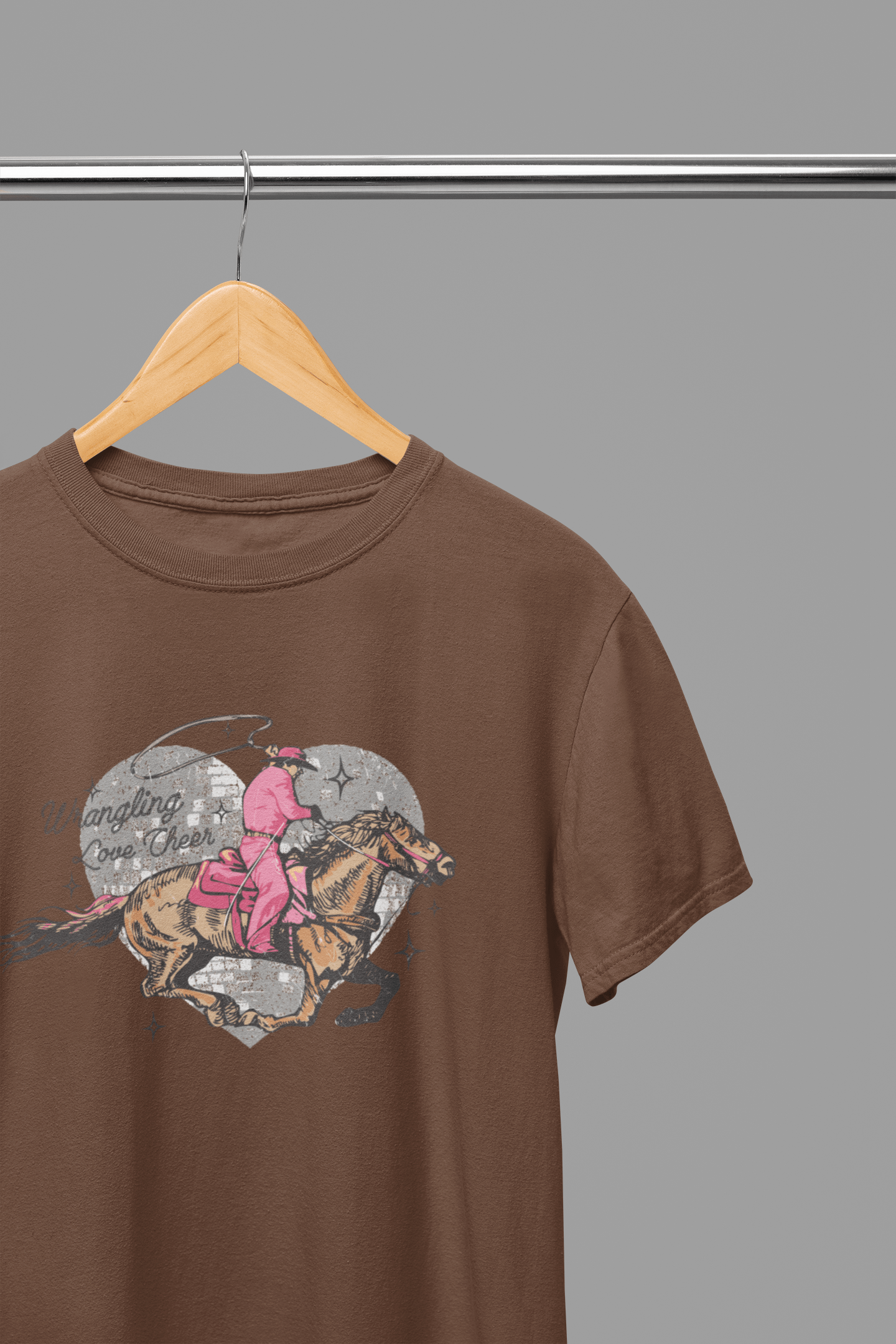 My Store Cowgirl T-Shirt T-Shirt / Small / Brown Wrangling Love Cheer T-Shirt/Sweatshirt