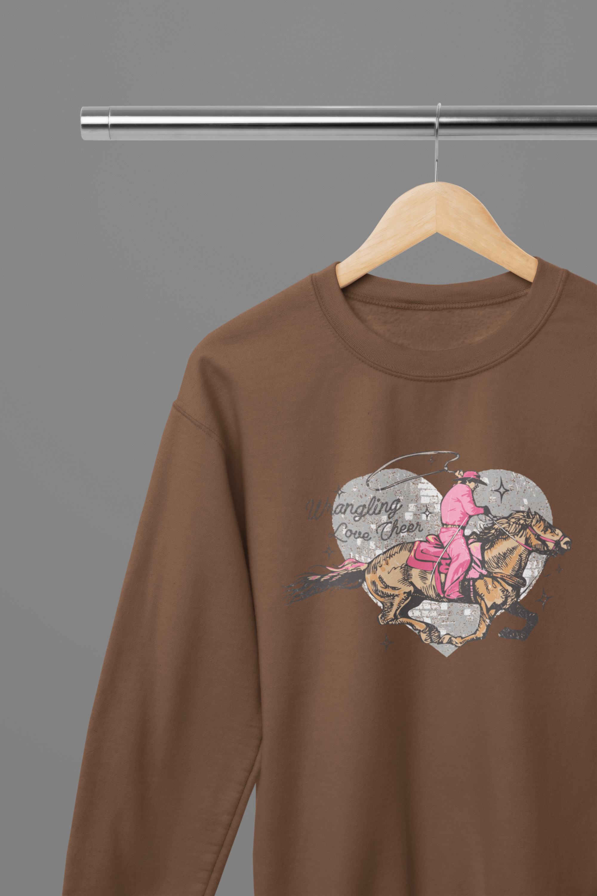 My Store Cowgirl T-Shirt Sweatshirt / Small / Brown Wrangling Love Cheer T-Shirt/Sweatshirt