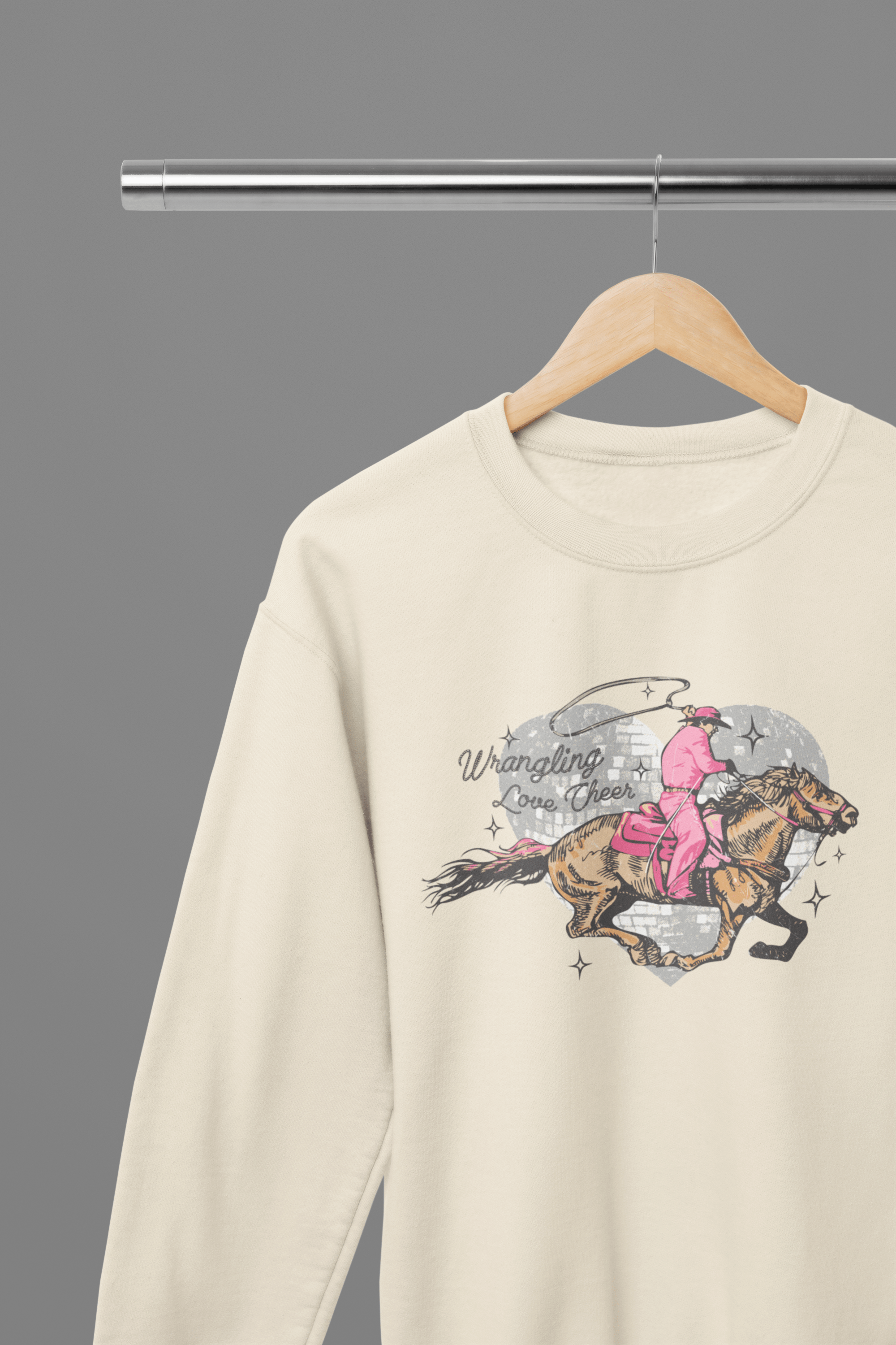 My Store Cowgirl T-Shirt Sweatshirt / Small / Beige Wrangling Love Cheer T-Shirt/Sweatshirt