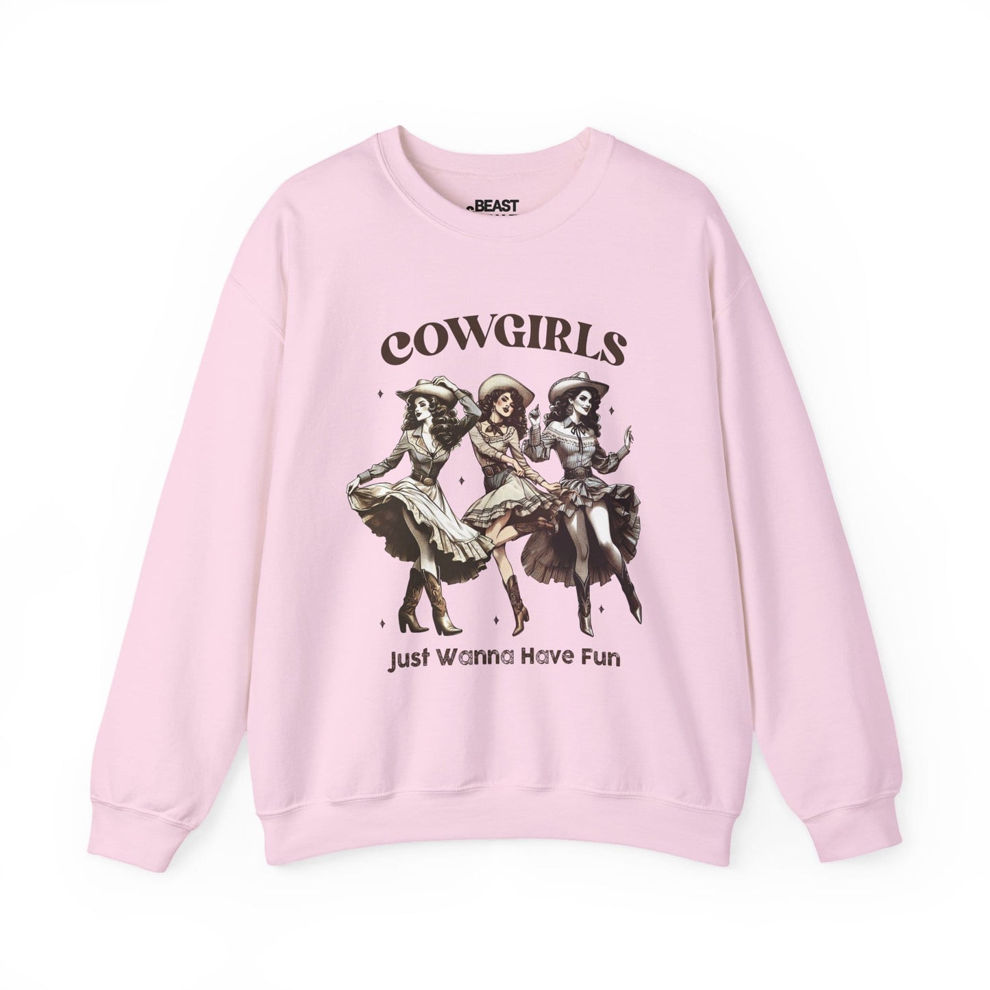 cowgirls just wanna have fun sweatshirt light pink sweatshirt uk cowgirl gift idea
