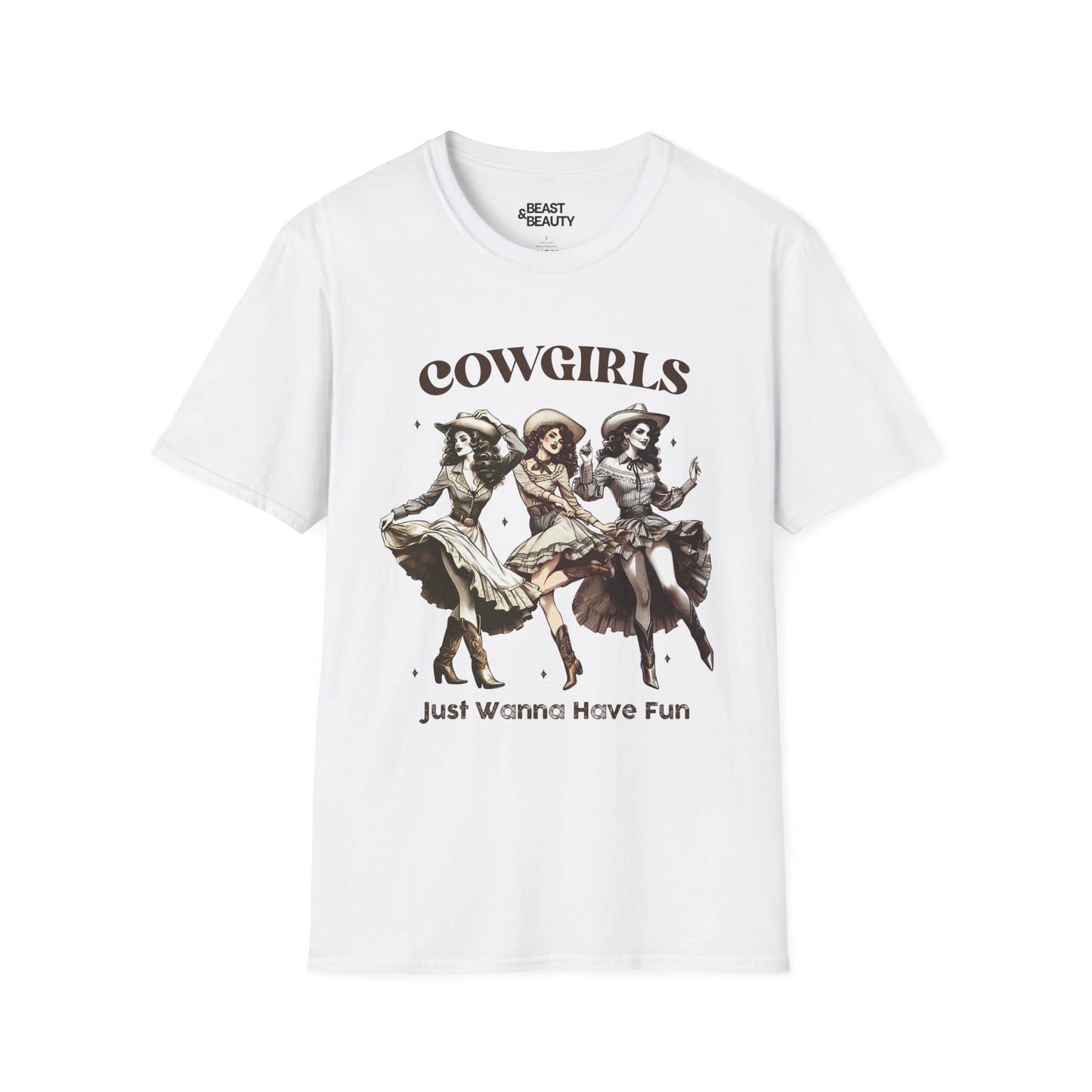 cowgirls just wanna have fun t-shirt white t-shirt uk cowgirl gift idea