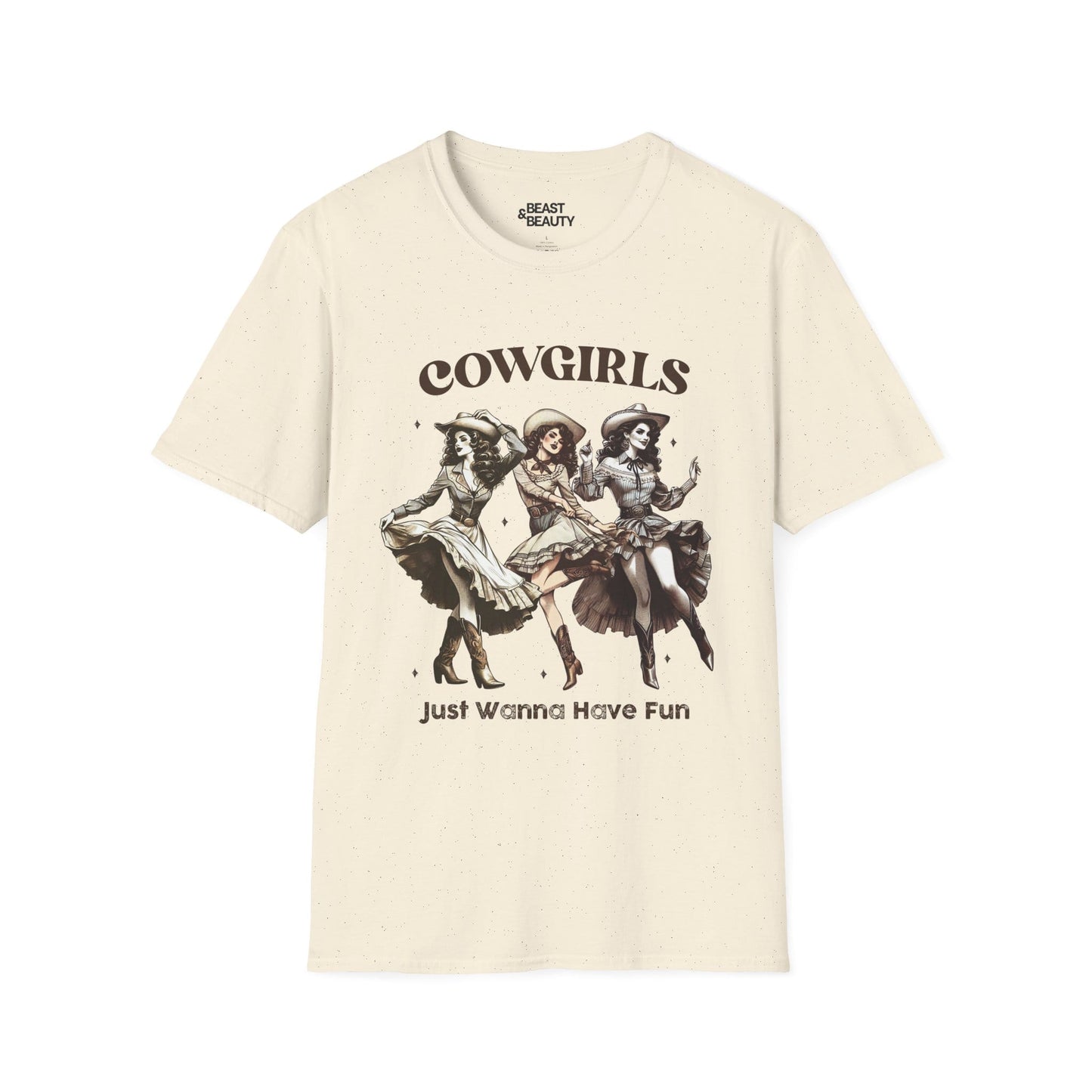 cowgirls just wanna have fun t-shirt natural t-shirt uk cowgirl gift idea