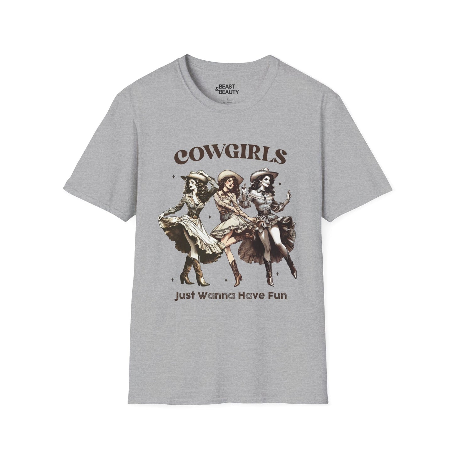 cowgirls just wanna have fun t-shirt sport grey t-shirt uk cowgirl gift idea